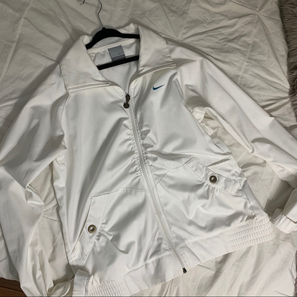 White nike track jacket